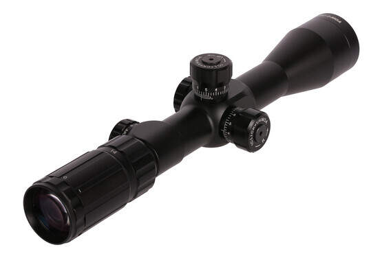 The Primary Arms 4-14x44mm illuminated scope features a first focal plane design with 6 brightness levels